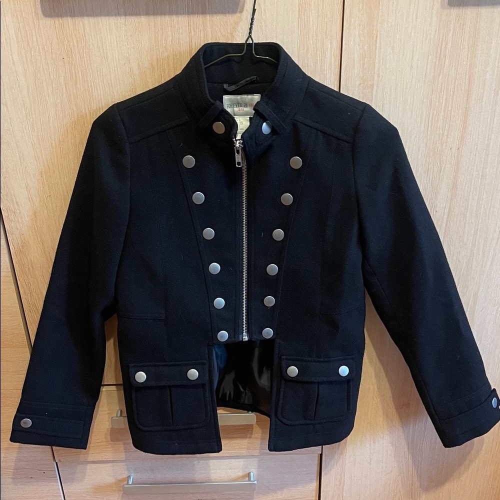 Kids Black Military Style Jacket